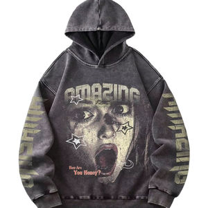 Mens rhinestone streetwear <b>hoodie</b> oversized casual <b>gym</b> wear heavy fabric pullover <b>hoodie</b> premium winter Cheap Price OEM Custom - Product Image 1