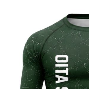 Dark Green Long Sleeve Compression <b>Shirt</b> Athletic Training Gym Workout Breathable Quick Dry Performance Sportswear Custom Top - Product Image 4