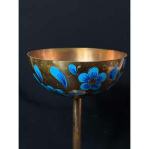 Copa de Martini de Cobre Pintada a Mano, Utensilio de Cobre Elegante Esencial para Bar, Diseño Floral Hecho a Mano, Color Azul, Uso en Hoteles y Restaurantes - Product Image 6