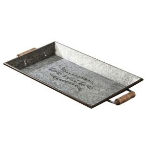 Plateau de service galvanisé de forme ovale fait à la main avec poignée en fil métallique écologique pour la décoration de la maison et de la cuisine - Product Image 6