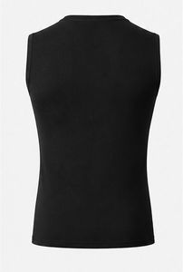 Débardeur sans manches en tricot noir pour femme, col rond, minimaliste, uni, coupe classique - Product Image 2