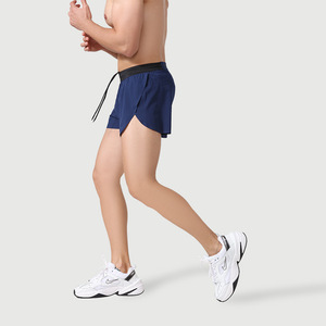 Men Bonded Seam Running Shorts with Underwear for Man Two <b>Layers</b> Quick Dry Polyester Sports Short Shorts Breathable Split Shorts - Product Image 3