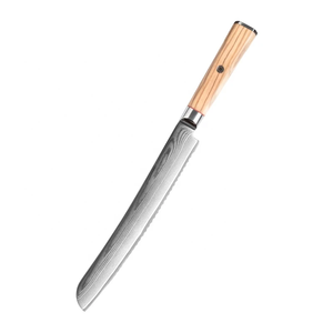 Premium LEGACY BLADES Damascus Steel <b>Bread</b> <b>Knife</b> Serrated Blade Custom Wooden Handle <b>Bread</b> Cutter OEM Supplier - Product Image 1