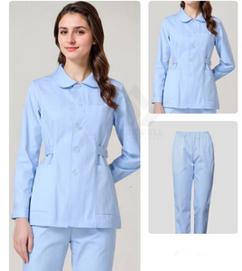 Blouse médicale unisexe à fermeture éclair, en tricot extensible polyester-spandex, pour le personnel infirmier et les professionnels de la santé en milieu hospitalier - Product Image 3