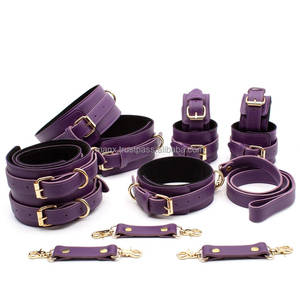 ชุดพันธนาการทางเพศ, ของเล่นพันธนาการ BDSM 11ชิ้น, กุญแจมือ, ข้อเท้า, cuffs, ที่หนีบ, หนัง, ชุดพันธนาการ, ชุด BDSM (สีดำ)