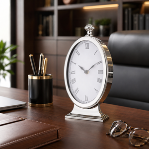 Vintage Wooden Table Clock Retro Quartz Analog <b>Desktop</b> Timepiece Decorative Home Office <b>Shelf</b> Accent Decor Piece for Interiors - Product Image 3