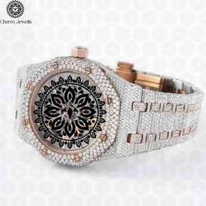 Montre de luxe Charm Jewells en acier inoxydable, boîtier 40 mm, analogique, mécanique, lumineuse, design tendance, bracelet homme 20 cm, date automatique, 10 bars - Product Image 3