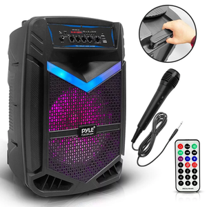 Bluetooth Boombox Karaoke <b>Speaker</b> Portable Audio System With <b>LED</b> Light Wireless Mic Remote Control - Product Image 1