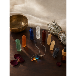 Kit de Chakras de Doble Punta con Siete Péndulos de Chakra Tallados - Product Image 3