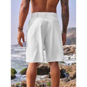 2025 hommes XXS plat avant Chino coton Shorts de Golf travail décontracté avec taille élastique Logo décoration plaine teint Cargo court - Product Image 1
