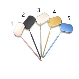 Espejo Cosmético de Bolsillo de Acero Inoxidable Chapado en Oro de Alta Calidad, con Aumento de 3X, de Una Sola Cara, Personalizado para Cejas - Product Image 1
