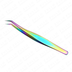 High Quality Titanium Coated Eyelash Extension Tweezers Curved Pointed Tip Stainless Steel Custom Label Precision Lash <b>Tool</b> - Product Image 3