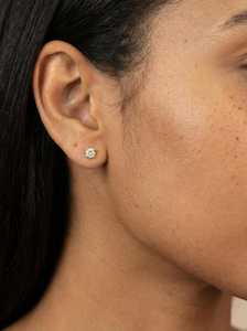 Factory Price 925 Silver 18K <b>Gold</b> Plated <b>Earring</b> Round-Cut VVSD Moissanite Prong Setting <b>Earring</b> Birthday Gift Everyday <b>Earring</b> - Product Image 3