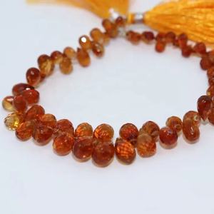 AAA+ Citrine Faceted <b>Stone</b> <b>Beads</b> Dark Deep Color Drops Shape <b>Beads</b> Strand Faceted Citrine Drops Strand - Product Image 1