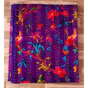 Colcha Kantha de algodón 100% orgánico, hecha a mano, estampada, reversible, vintage, ecológica, para todas las estaciones, tamaño doble, de alta calidad. - Product Image 6