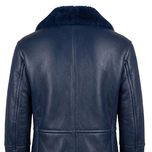 Genuine Leather <b>Shearling</b> Aviator <b>Jacket</b> for <b>Men</b> Premium Winter Fur Coat Warm Durable Stylish Biker Outerwear Everyday Wear - Product Image 3