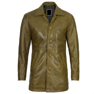 Manteau long en cuir pour homme, qualité supérieure, respirant, élégant, en cuir véritable, sur mesure, vente en gros - Product Image 5