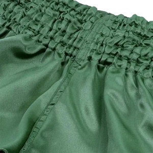 Shorts de Muay Thai en satin vert forêt de qualité supérieure - Short de kickboxing à taille haute élastique - Équipement d'entraînement professionnel pour MMA et boxe - Product Image 6