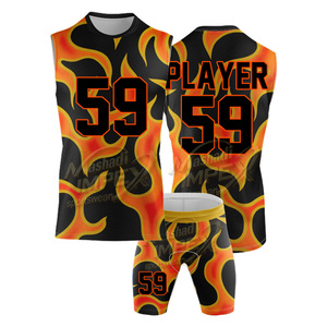 Ensemble d'uniformes de football américain personnalisés 7v7 respirants grande taille à bas prix, imprimés par transfert thermique, avec sac à dos 100 % polyester - Product Image 4