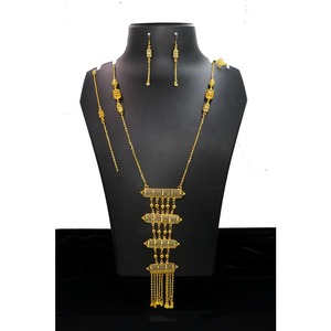 Collar con pendientes Conjunto de joyería Chapado en oro Latón puro Alta calidad UAE Collar Diseñador collar artificial Conjunto de joyería - Product Image 6