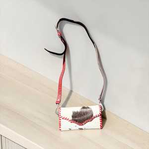 Bolso Bandolera Mini de Cuero de Vaca Estilo Bohemio Occidental Ecológico con Borlas y Cremallera, Cartera de Hombro Tipo Sobre de Piel con Pelo - Product Image 1