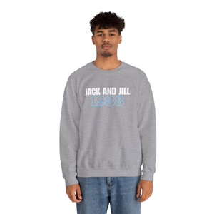 Sweat-shirt à col rond gris chiné blanc et bleu, pull à motif brodé, manches longues, en polaire, décontracté, unisexe, vêtements de mode - Product Image 1