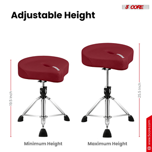 Soporte para batería de 5 piezas de piel sintética, acolchado, con alivio de presión de 4.5 pulgadas, ergonómico, giratorio y ajustable, de 25.5 pulgadas para música - Product Image 4