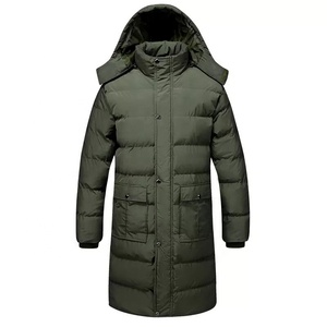 Men's Long Down Puffer Jacket Hooded Cotton <b>Padded</b> <b>Coat</b> <b>Waterproof</b> Reversible Outerwear for Winter 2026 - Product Image 1