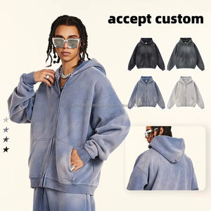 Épaissir polaire ample décontracté à capuche pull-up pull zippé hommes veste polyvalente hauts sweats à capuche imprimés personnalisés - Product Image 4