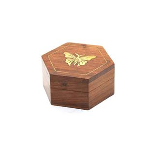 Elegante Caja Decorativa de Madera y Metal Tallada a Mano para Joyas y Recuerdos, con Tapa con Bisagras, para Decoración del Hogar, Regalo de Boda - Product Image 2