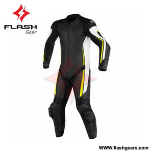 Traje de Motociclismo de Cuero Personalizado, Diseño Personalizado en Blanco y Negro para Carreras Rápidas - Product Image 5