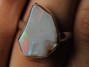 โอปอลออสเตรเลียธรรมชาติ ขัดเงา แบบดิบ ตัวเรือนเงิน ประดับพลอย งานฝีมือคลาสสิก ของขวัญสำหรับงานปาร์ตี้ งานแต่งงาน สำหรับเธอ สินค้ามาใหม่ - Product Image 5