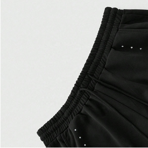Pantalon de survêtement unisexe OEM personnalisé, délavé à l'acide, avec strass, coupe large, taille élastique, coupe ample, évasé, style streetwear, décontracté pour homme - Product Image 3