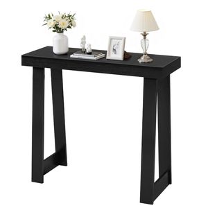 Modern 36-Inch Wooden Rectangle <b>Console</b> Table Narrow Long Sofa Accent Stand with Desk Feature for Entrance or Behind Couch - Product Image 1
