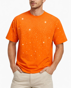 T-shirt pour homme entièrement personnalisé avec strass, best-seller, prix raisonnable, designs uniques, t-shirt pour homme avec strass léger - Product Image 1