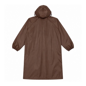Hooded Brown Waterproof Raincoat Long Sleeve Universal Adult Outdoor Simple Style RAINWEAR - Product Image 2