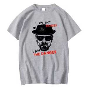 T-shirt blanc à manches courtes pour homme, col rond, motif imprimé, style décontracté, coupe classique, polyester anti-rétrécissement 320g, logo frontal - Product Image 4