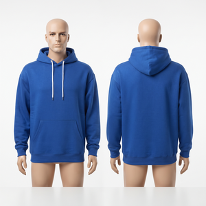 Sudadera con Capucha para Barbería, Tejido Polar de Poliéster/Algodón de 260g, Color Azul Rey, con Bolsillo Frontal Tipo Canguro, Resistente al Viento e Impermeable - Product Image 1