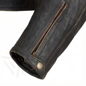 NAI-0798A Chaqueta de cuero estilo universitario para motociclista, modelo Summer Twin, talla XL, con cremallera, cuello con capucha, acolchada, efecto curtido, color personalizado - Product Image 6