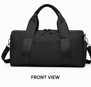 Premium Black Nylon Gym Duffel <b>Bag</b> Waterproof Travel Weekender Sports Fitness <b>Overnight</b> <b>Bag</b> with Shoulder Strap for Men Women - Product Image 2