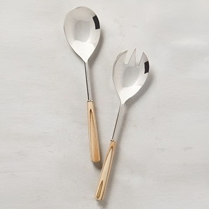 Amazing Reusable Salad <b>Server</b> Spoon with Resin Handle Wedding Gift With Long Design Shade Wooden Round New Look Handle - Product Image 1