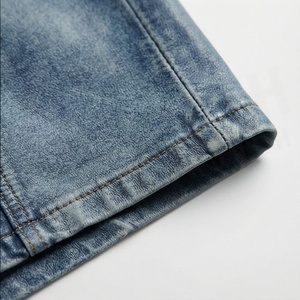 Jupe crayon en jean taille haute pour femme, mini, couleur unie, style décontracté avec poches, tissu délavé, à porter toute l'année - Product Image 6