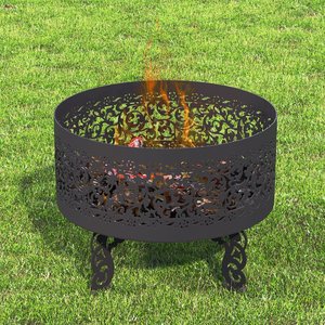Brasero rond en acier inoxydable avec découpes décoratives, portable, pour camping et chauffage – Offre spéciale - Product Image 6