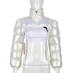 Wholesale Women's Clothing Manufacturers Custom Ladies Winter <b>Bubble</b> Woman Clothes Puffer Jacket and Coats Detachable Collar - Product Image 1