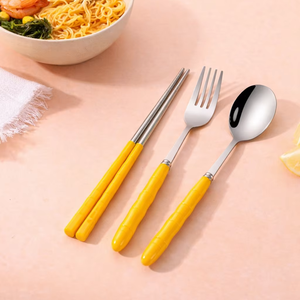 Utensilios Reutilizables Ecológicos, Cubiertos con Mango Libre de BPA, Utensilios de Comedor Resistentes, Juego de Cubiertos de Alta Calidad, Acabado Pulido Espejo - Product Image 6