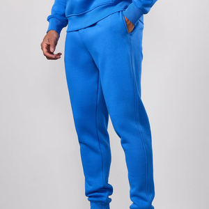 <b>Men's</b> Blue Fleece Sweatpants Elastic Waist Side Pockets Casual Joggers Autumn Wear Premium Quality - Product Image 4