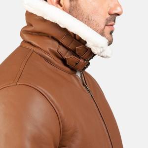 Blouson aviateur en cuir vintage respirant et écologique de qualité supérieure pour homme, avec logo frontal, idéal pour l'automne - Product Image 5