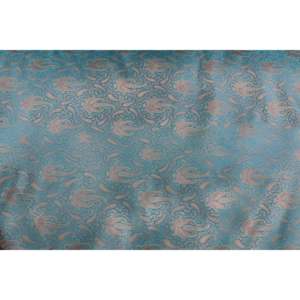 Tissu brocart uni motif floral bleu sarcelle au mètre, largeur 44 pouces, Tanchui, tissu de décoration intérieure - Product Image 3