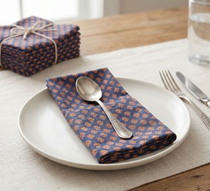 Servilleta de Algodón Estampada Rectangular Estilo Clásico Decoración de Mesa Hecha a Mano 1 Pieza - Product Image 5