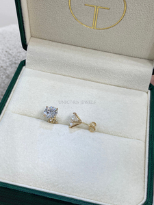 Pendientes de Diamantes de Laboratorio de Lujo, Certificados por IGI, Oro Blanco de 14k, Elegantes Joyas de Boda, Regalo para Mujer, Brillantes y Redondos - Product Image 3